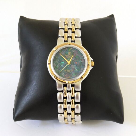 Vintage 1997 Pierre Cardin Two-Tone Australian Opal Dial Watch New Battery - Picture 3 of 12